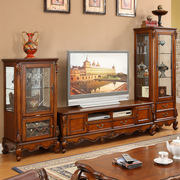 美式电视柜客厅酒柜地柜1.8米电视柜子家具厅柜实木电视柜组合