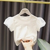 2022女婴儿夏装韩版1-7岁女宝宝短袖上衣女童时尚泡泡袖棉T恤