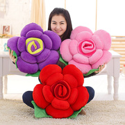 创意立体玫瑰花抱枕毛绒玩具花朵玫瑰玩偶家居靠枕靠垫情人节礼物