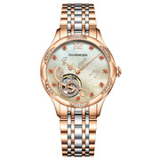 手表机械表全自动气质皮带款手表镶钻表品牌防水女时尚