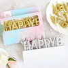 happybirthday字母蜡烛金色银色儿童周岁生日蜡烛创意蛋糕装饰品