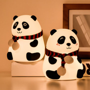 熊猫硅胶灯USB充电七彩拍拍小夜灯LED儿童可爱卡通萌趣小熊猫夜灯