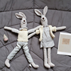 INS北欧素色棉麻兔子公仔情侣玩偶穿毛衣的兔子玩偶布娃娃丹麦兔