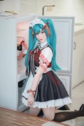 Vocaloid 初音未来 咖啡馆女仆 cosplay承接动漫服装假发定制