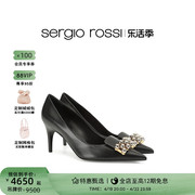 sergiorossi女鞋sr1系列，尖头浅口细跟高跟鞋