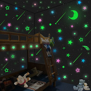 立体夜光贴星星月亮儿童房，寝室宿舍卧室，家居天花板荧光墙贴纸装饰