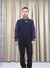 蓝色毛背心(毛背心)男可水洗腈纶聚酯，锦纶羊毛普洛克99经典商务针织衫