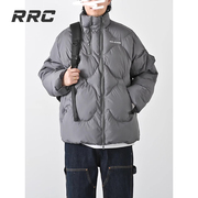 rrc冬季美式复古设计感拉链，菱格棉服棉衣面包，服袄子外套加厚