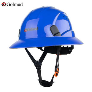 哥尔姆安全帽工地透气领导防砸防撞abs头盔工程帽子GM732蓝色