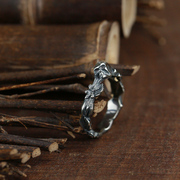 Werkstatt  Munchen 玫瑰花骷髅头戒指 复古戒指潮流款女小众设计