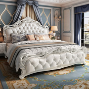 欧式床双人床约加宽实木，别墅主卧床奢华法式白色公主床婚床