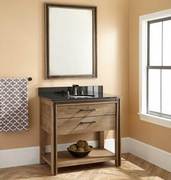 定制美式复古做旧卫浴柜，简欧北欧洗手池，脸盆橡木实木浴室柜组