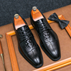 布洛克男鞋雕花商务正装英伦，风真皮牛津鞋，温州鳄鱼纹结婚新郎皮鞋