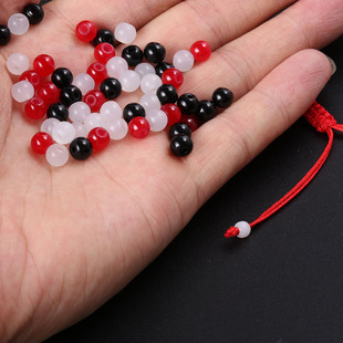 手链收尾珠子6毫米琉璃白玉珠(白玉珠)玻璃珠，diy编织红绳手链散珠饰品配件