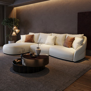 意式轻奢极简真皮沙发头层牛皮现代简约异形转角沙发小户型客厅