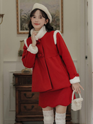 唐装中式女装中国风红色回门套装秀禾服2023敬酒服新中式冬装