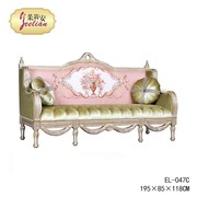 公主花园茱莉安，法式浪漫奢华粉绿色高端金箔，实木布艺沙发组合