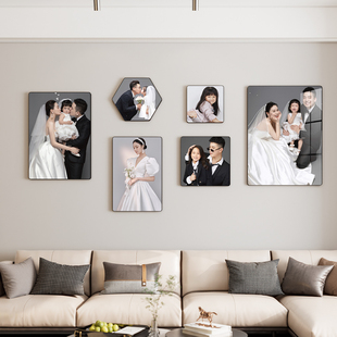 照片墙创意相框挂墙组合装饰婚纱照墙上相册，客厅背景墙相片打印加