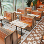 定制泰式餐厅靠墙卡座沙发，东南亚风主题火锅店，茶餐厅藤编实木桌椅