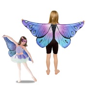 蝴蝶翅膀儿童演出背饰万圣花仙子舞蹈道具小女孩天使仙子眼罩玩具