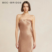 becbridge2023月光之舞慵懒显瘦超模抹胸连衣裙女夏神仙裙子