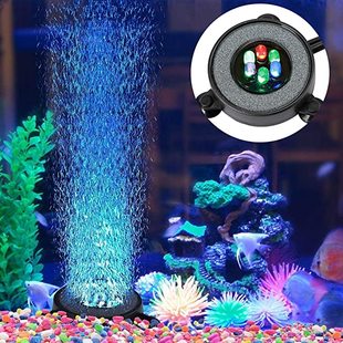 LED潜水灯 鱼缸水中灯 气泡灯 水族造景布景氧气泵气盘灯沙头