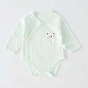 婴儿连体衣服新生儿春秋0-3个月宝宝包屁衣长袖三角护肚哈衣纯棉