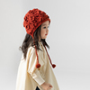 儿童帽子秋冬款2024女童宝宝毛线帽红色女孩，针织帽护耳帽冬季