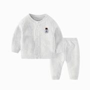婴儿毛衣春秋套装婴幼儿含棉纱，衣宝e宝针织衫，开衫新生儿毛线衣(毛线衣)外