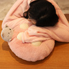 可爱猫爪抱枕被子两用午睡枕头办公室靠垫折叠空调被靠枕珊瑚绒毯