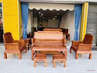 红木沙发进口非洲菠萝木全实木新中式古典客厅花梨木七件套厂