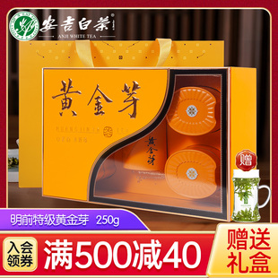 黄金芽茶叶2023年新茶奶白新茶明前特级250g送礼盒装绿茶