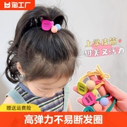 韩国儿童扎发皮筋发圈女童耐用彩色马尾发绳学生，高弹力(高弹力)头绳神器