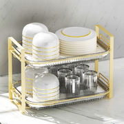 架碗双层简易沥水碗碟，架放碗筷盘子收纳厨房，家用洗碗水槽置物架子