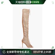 香港直邮Gianvito Rossi 吉安维托 罗西 女士编织皮质过膝靴子