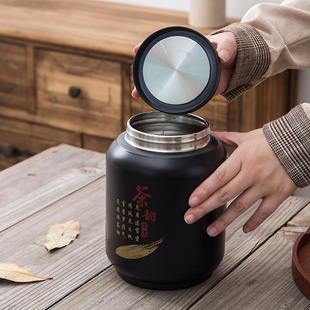 茶叶密封罐防潮家用储茶罐，高级茶叶罐不锈钢茶叶桶大容量高档存储