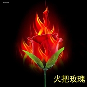 魔术玫瑰花魔术道具火变点火着火的道具火焰火烧玫瑰花火焰玫瑰花