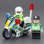乐高第三方交通警察特警系列，反派人仔囚犯人，特种兵积木人拼装玩具