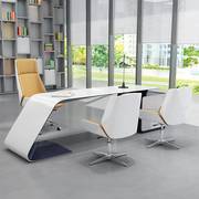 电脑椅子家用轻奢转椅书桌椅，实木真皮办公椅时尚简约职员椅会