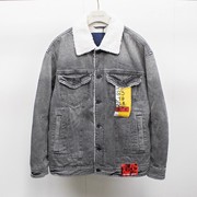 大码男棉服小黄人翻领，羊羔绒牛仔棉服ablejeans加厚棉衣保暖棉袄