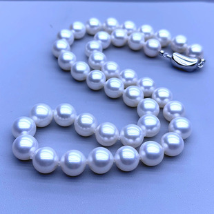 点醉珍珠华丽10-11mm正圆白色淡水珍珠项链，高品质送妈妈女