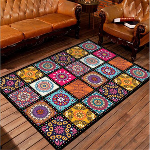 格子客厅地毯茶几沙发地毯欧式地毯门厅地毯长方形个性图案