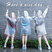 时尚潮流雨衣韩版tpu外套风衣，成人男女加厚户外旅游学生徒步雨披