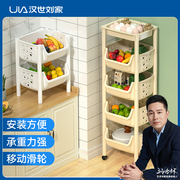 汉世刘家厨房置物架落地多层蔬菜架子玩具收纳架厨房菜篮子储物架