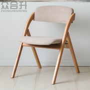 新实木(新实木)可折叠椅，家用实木折叠餐椅，办公凳子可叠放会议椅省空间