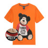 TCH轻奢潮牌小熊翅膀烫钻橙色T恤T21110C6206