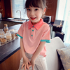 女童Polo衫夏装2023小女孩韩版打底上衣 洋气儿童翻领短袖T恤