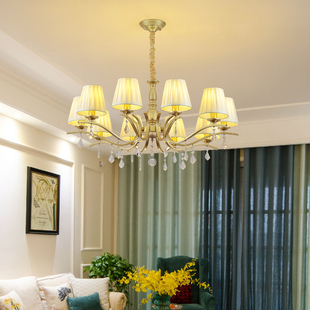 美式吊灯复古轻奢客厅卧室餐厅水晶欧式大气简约现代乡村田园灯具