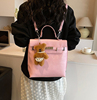 粉色双肩包包女士2024潮时尚手提凯莉包百搭大容量背包通勤包
