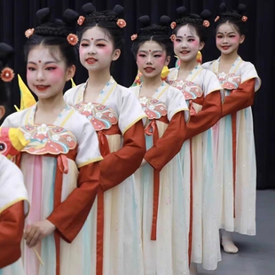 六一女童汉服超仙演出服，汉唐胭脂妆襦裙舞蹈中国风古典连衣裙